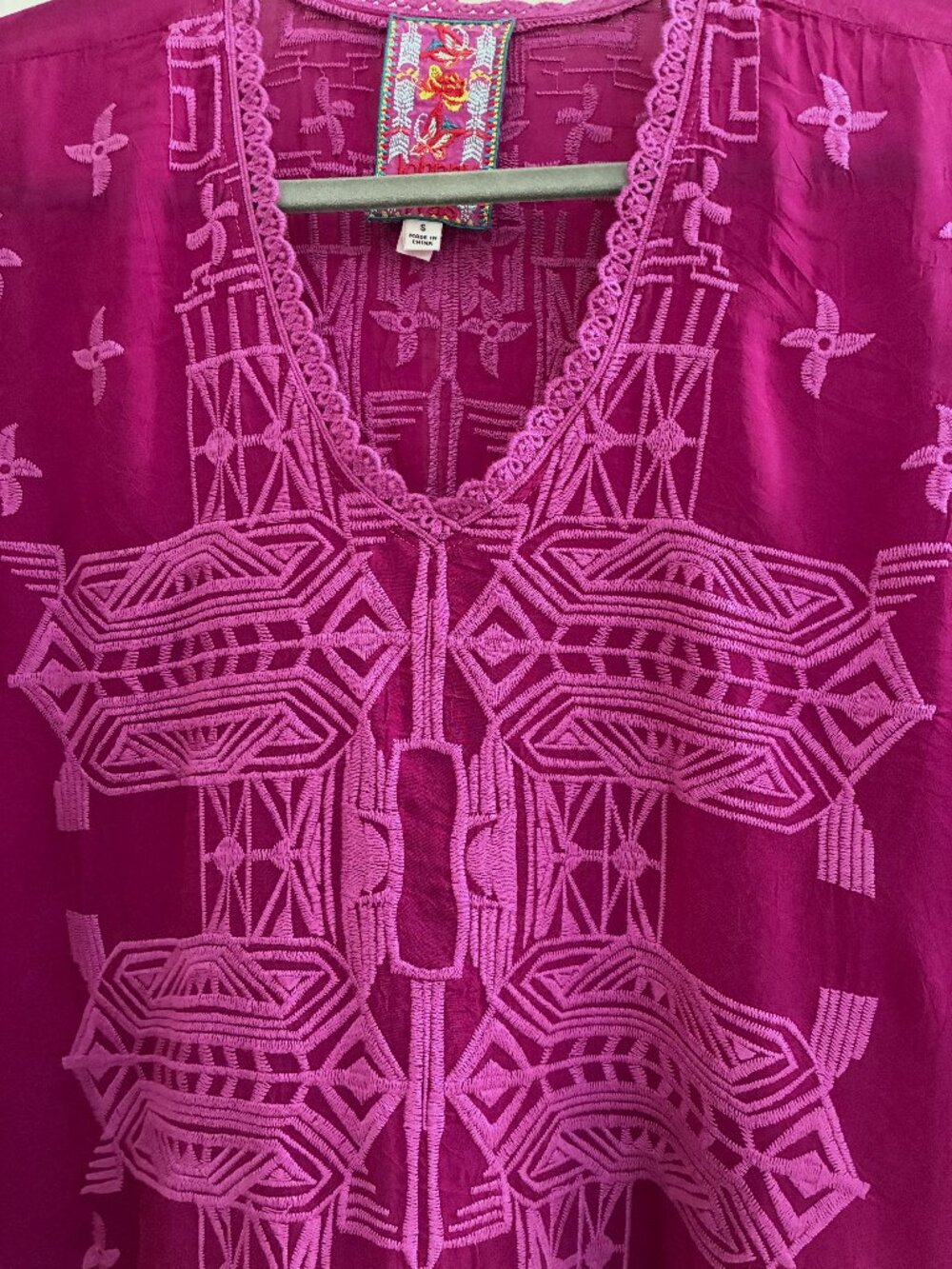Johnny Was Magenta Leena Embroidered Tunic - Picture 11 of 13